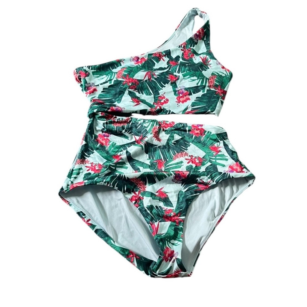 Victoria’s Secret Tropical One-Shoulder Monokini Swimsuit High Waisted Size S